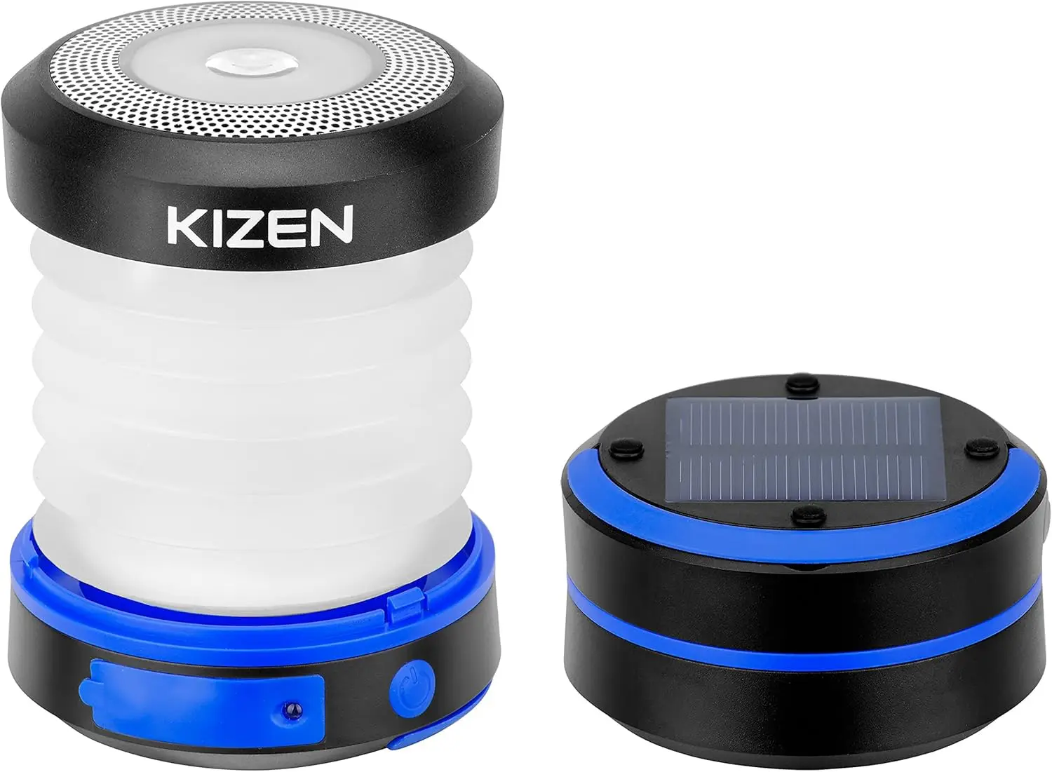 

KIZEN Solar Lantern - Collapsible LED Camping Lantern - Rechargeable Solar - USB Portable Lamp and Phone Charger for Emergency,