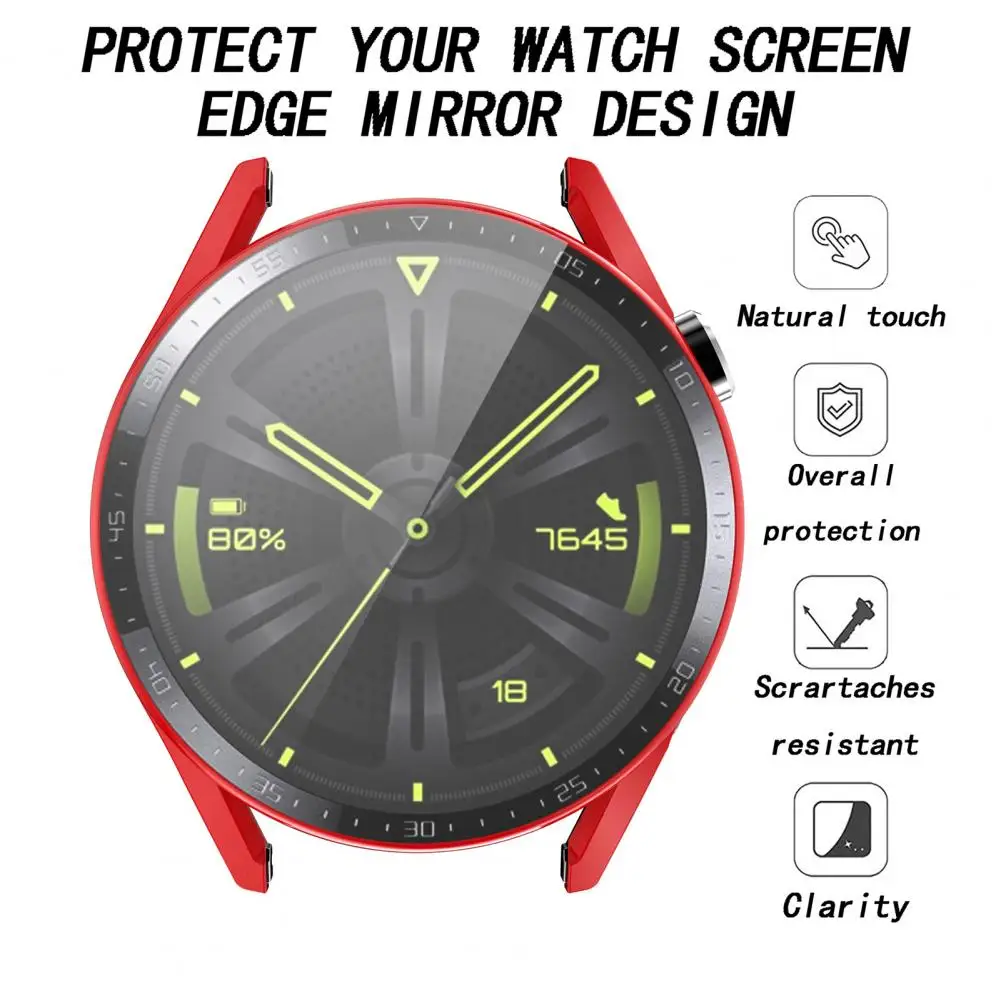 Watch Protective Shell Anti-scratch Shock-proof Electroplated Smart Watch All Inclusive Screen Case For Huawei WatchGT3 42/46mm