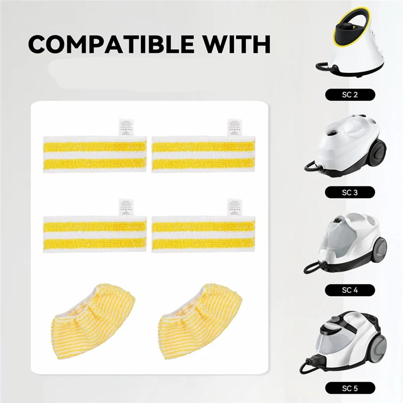 

Steam Mop Pads Cloth For Karcher Easyfix SC2 SC3 SC4 SC5 Steam Cleaner, Microfiber Washable Reusable Steam Mop