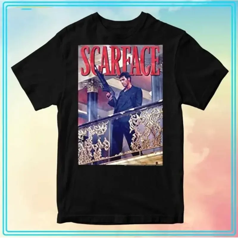 Scarface Railing Shot Movie Retro T Shirt Perfect For Friends Family