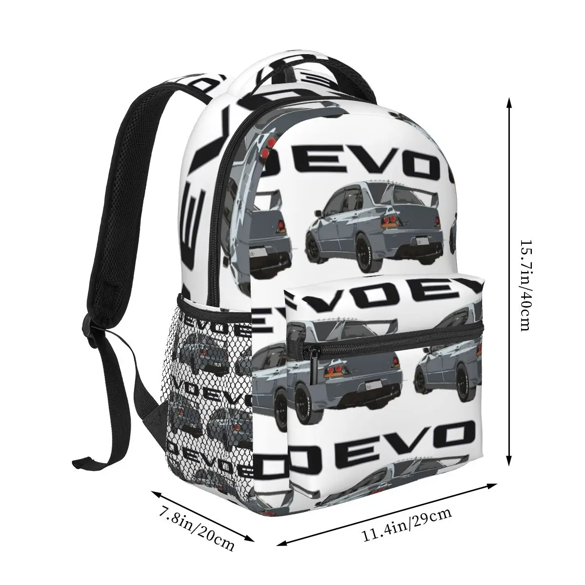 Evo 9 Graphite Gray Backpacks Boys Girls Bookbag Students School Bags Cartoon Travel Rucksack Shoulder Bag Large Capacity