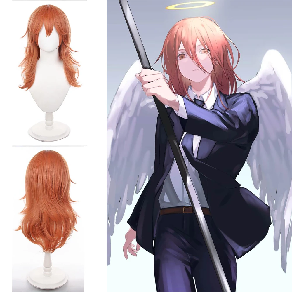 

Парик для косплея «Ангел-дьявол» из аниме «Человек-бензопила», синтетические волосы, не спутываются, подходит для повседневной носки, вечеринок, ролевых игр, термостойкий