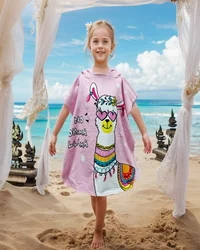 girl Bathrobe Newborn Towel for Kids Dress Up Kids Poncho Cape Kids Unicorn pattern Beach Towel Poncho Hooded Baby