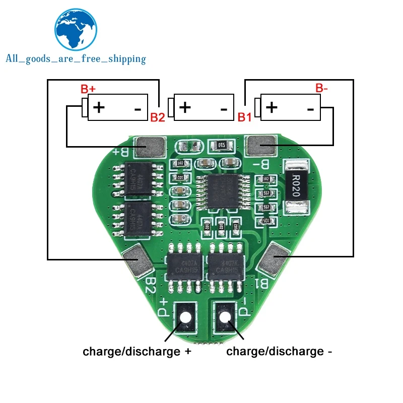 

3S 12V 18650 Lithium Battery Protection Board 11.1V 12.6V overcharge over-discharge protect 8A 3 Cell Pack Li-ion BMS PCM PCB