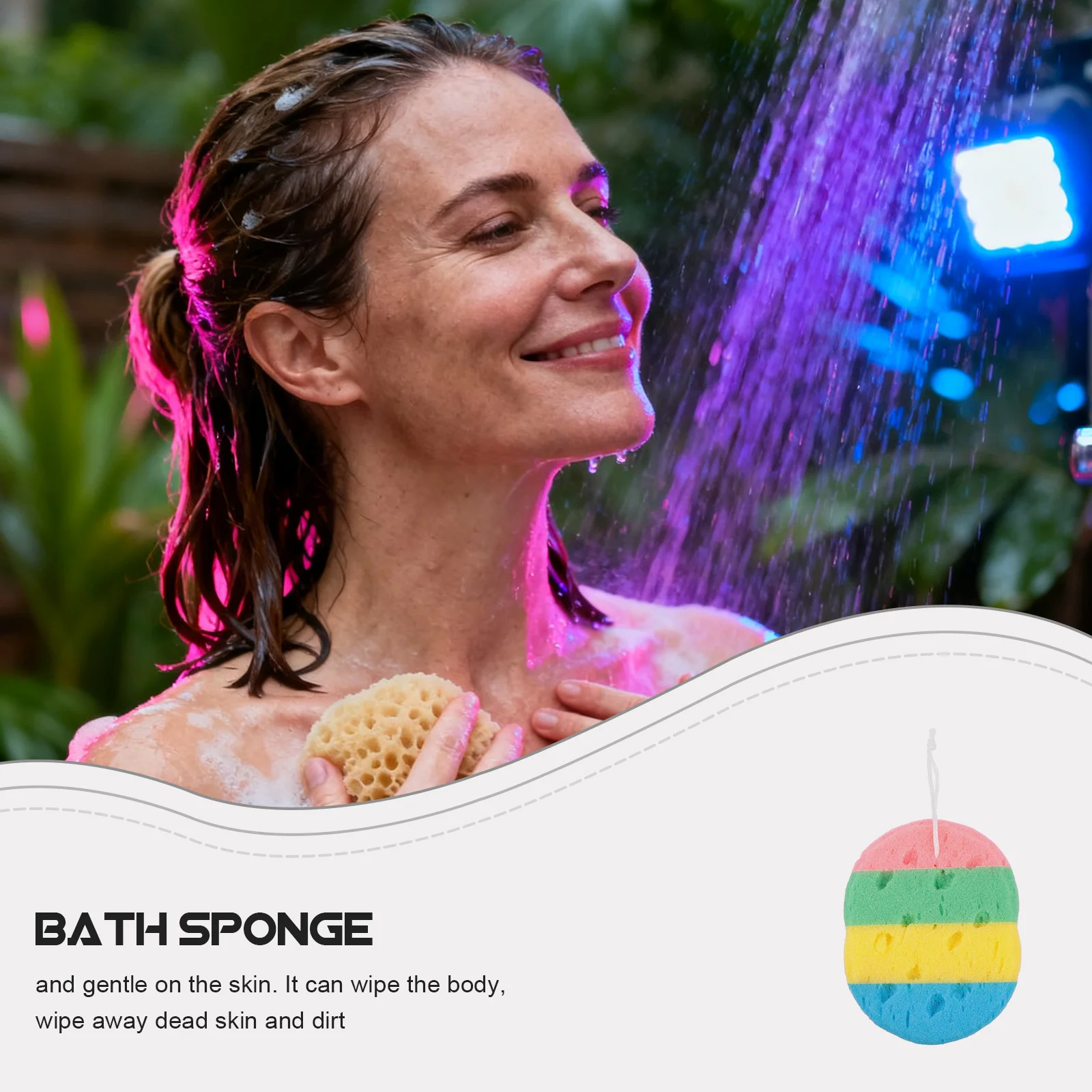 

4Pcs Premium Seaweed Bath Shower Sponge Soft Gentle Exfoliating Body Scrubber Travel Portable Lightweight Durable Smooth Skin