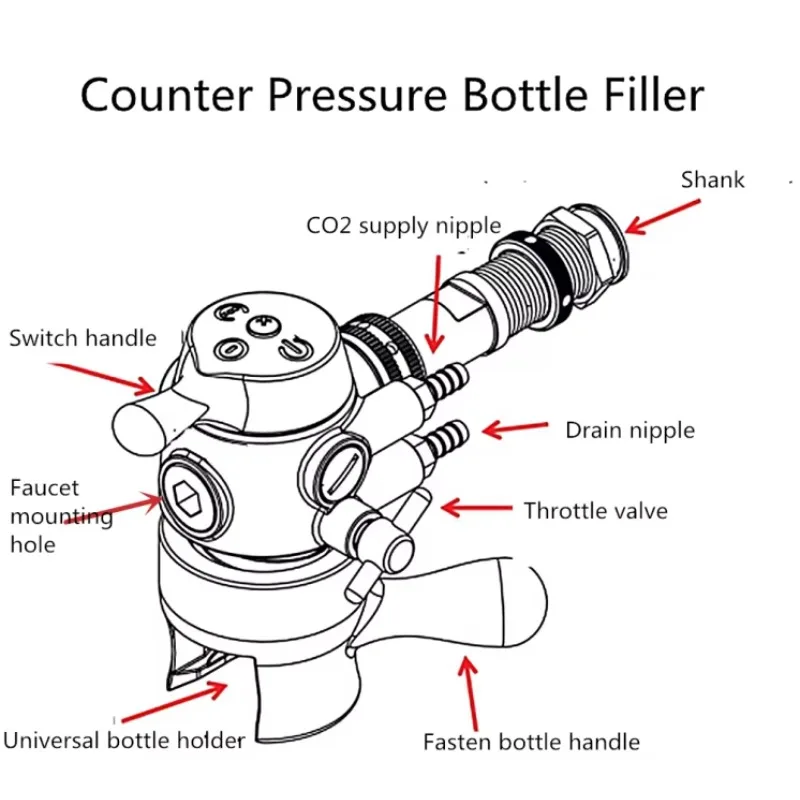 Beer Wintap Faucet Beverage Plastic Defoamer Beer Bottle Filler for PET 28mm Bottle