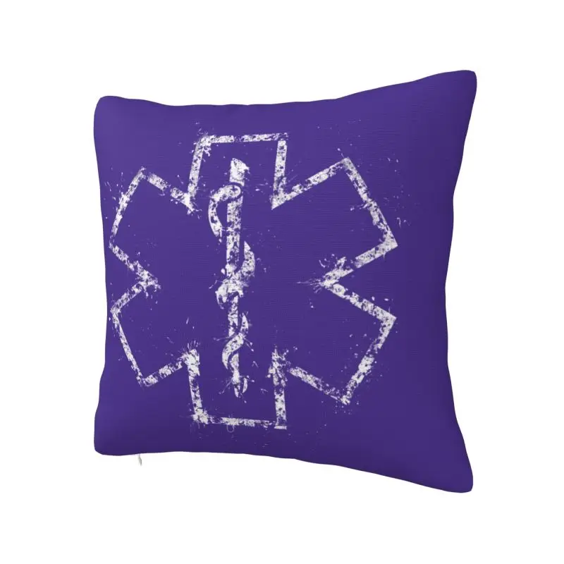 Emt Star Of Life Cushion Cover Paramedic Ambulance Soft Modern Pillows Decor Home