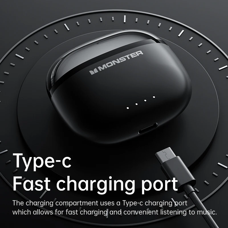 مونستر GT23 TWS Bluetooth5.3 سماعة لاسلكية نشطة إلغاء الضوضاء سماعات صوت ستيريو سماعة الألعاب لنظام أندرويد iOS