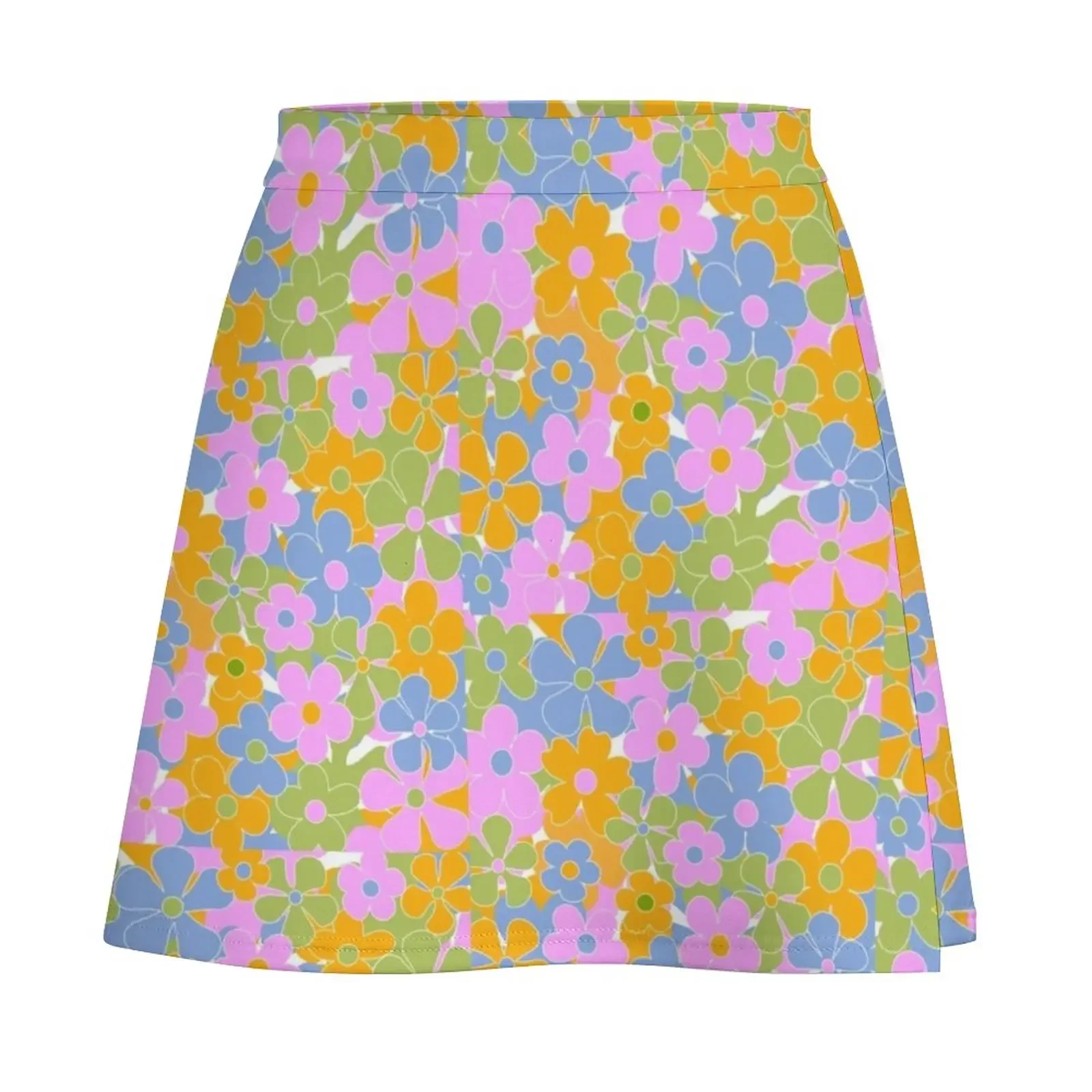 60's flowers Mini Skirt Skort for women Summer skirt dresses for prom