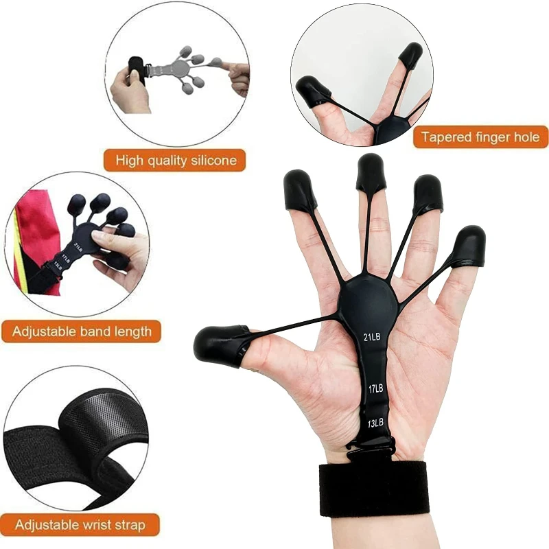 Hand Grip Finger Power Forearm Strength Muscle Recovery Workout Hand Gripper Guitar Finger Gripper Rehabilitation Accessories