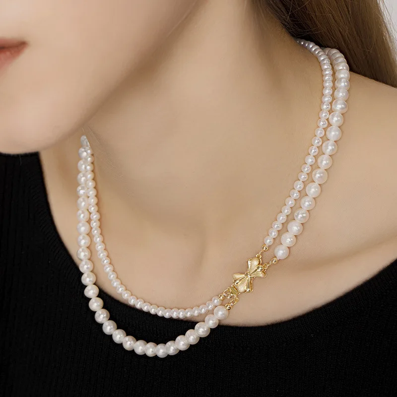 

Natural Freshwater Pearl Necklace Women'S Accessories Nearly Round