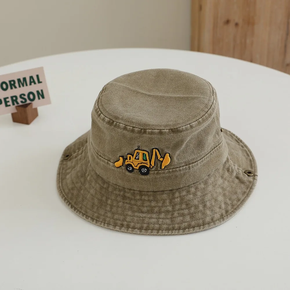 

Панама в стиле ретро с мультяшными экскаваторами, складная хлопковая шляпа от солнца с защитой от ультрафиолета, дышащая панамская шляпа