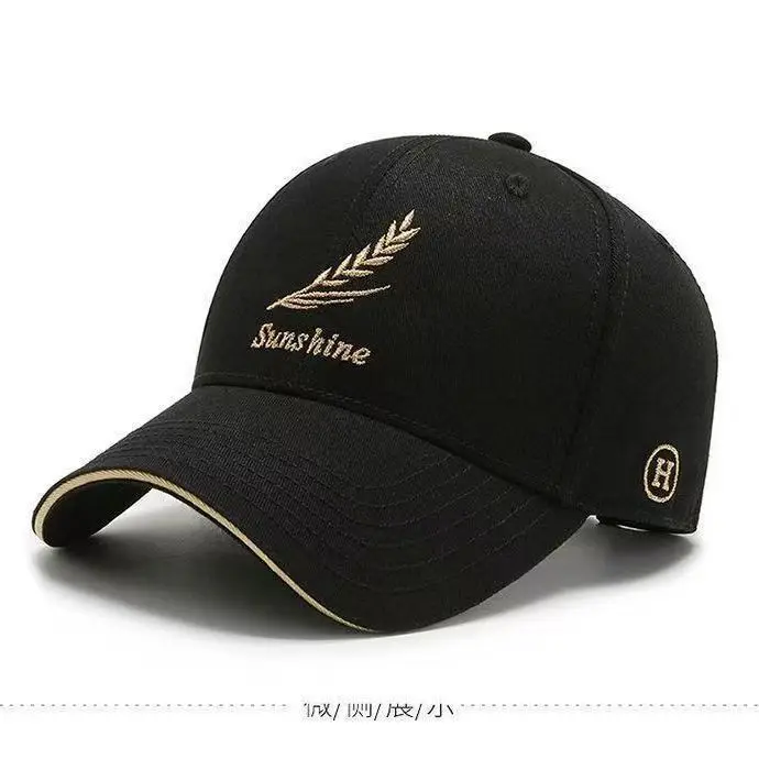 2026 New Men's Feather Wheat Ear Baseball Cap Hard Top Trendy Brand Peaked Cap Spring Summer Casual Hat