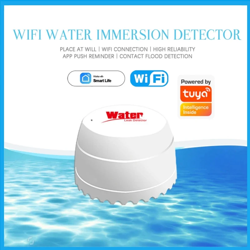 Tuya WiFi Detector De Vazamento De Água, Smart Life App, Inundação Sensor De Estouro De Alerta, Monitoramento Remoto, Segurança Em Casa