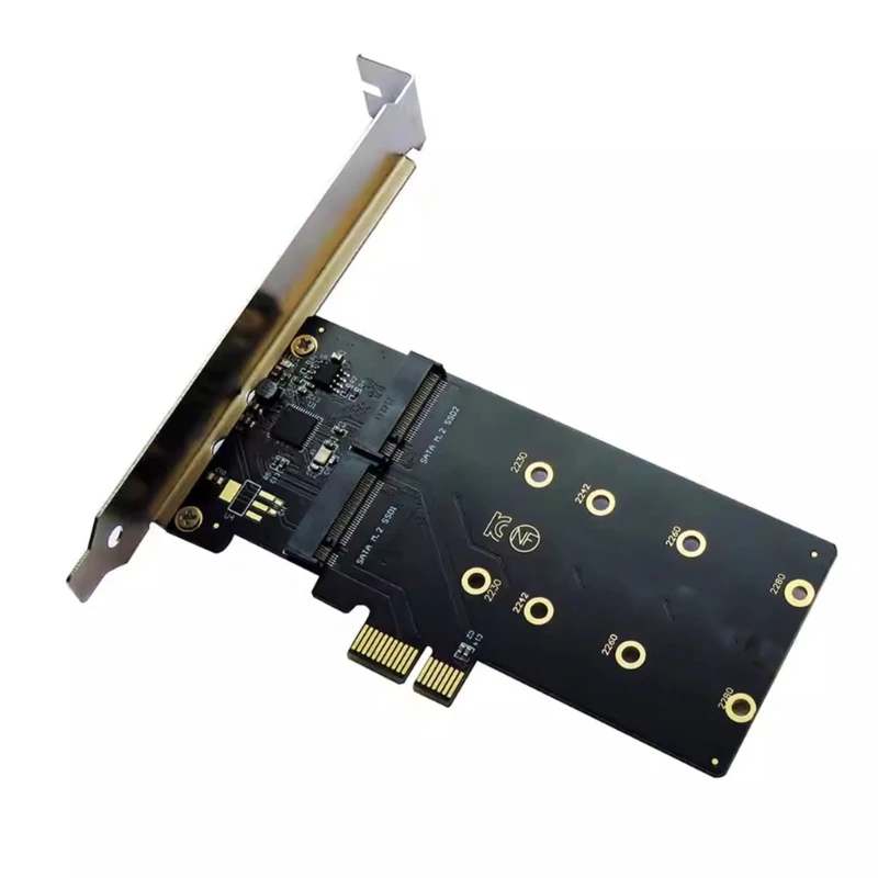 PCIE to 2 Port M.2 NGFF SSDs Adapter PCIE Expansion Card Controller Card Adapter 601B