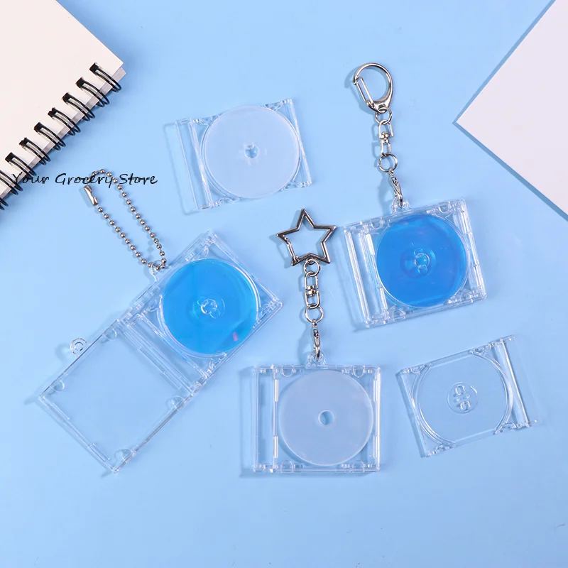 1set Mini NFC Functional CD Disc Case Key Chain Peripheral Commemorative Album Key Holder For DIY Backpack Pendant