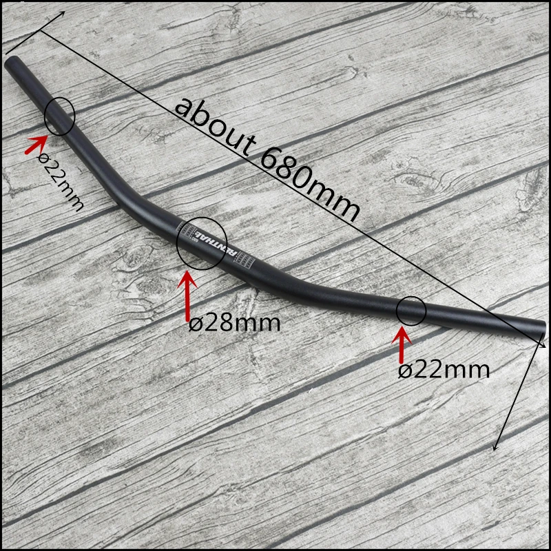 680mm Aluminum alloy Retro motorcycle modified aluminum alloy 28mm variable diameter coffee direction handlebar flat Handlebar