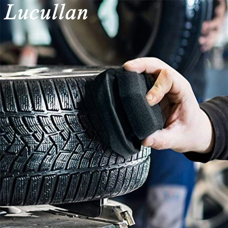 Lucullan Make Detailing Easier Hex Grip Tools Handheld Tire Waxing Sponge 3 inch Fit The Wax Bottle Tire Dressing Applicator