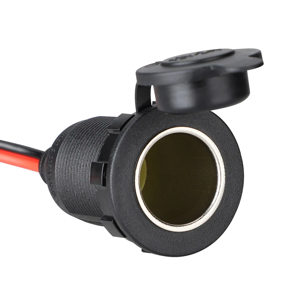 12V 24V Car Charging Socket with Waterproof Dust Cover for Vehicles Including Trucks Boats Motorcycles and RVs