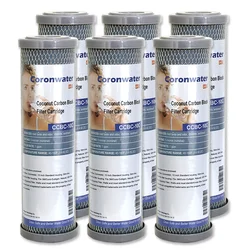 Coronwater 6Pack Coconut Activated Carbon Block Water Filter Cartridge  CCBC-10C Ro Membrane System Replacement