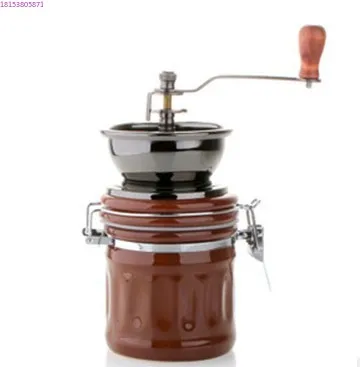 Classic hand crank, manual bean grinder, cast iron grinding core, ceramic sealed powder warehouse
