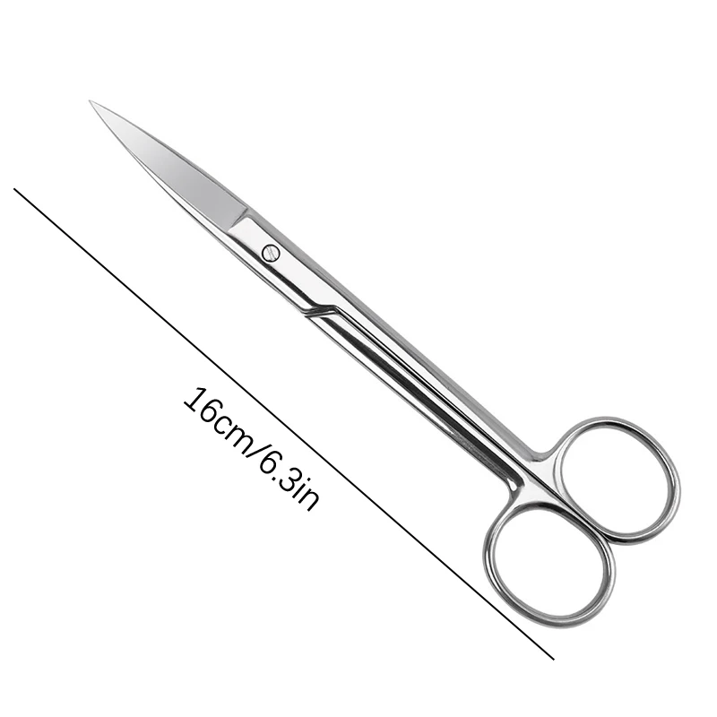 16 cm Animal Veterinary Vet Medical Stainless Steel Surgical Scissors Straight curved Tip Haircut Scissors