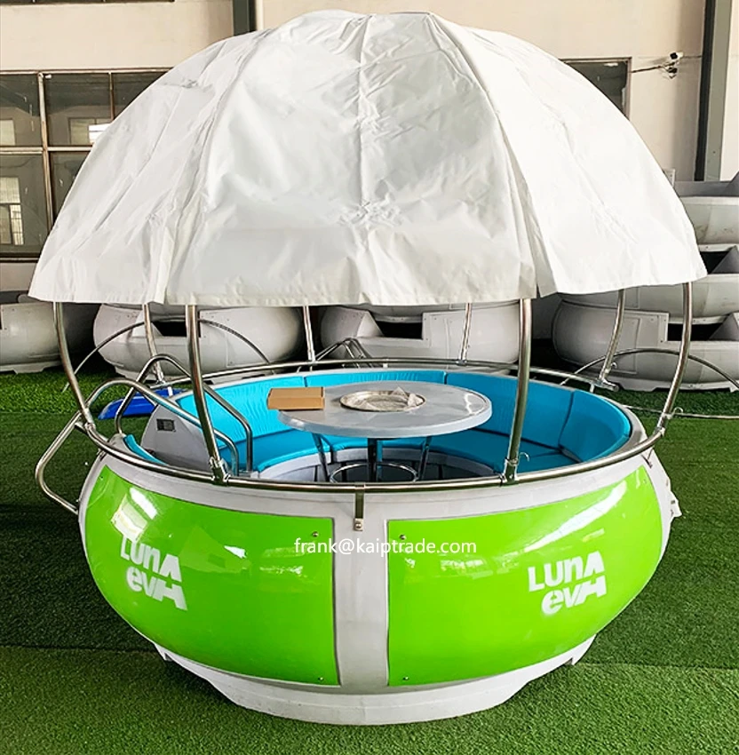 250cm Dome top 6-8 person electric Barbecue BBQ donut doughnut bbq boat with outboard electric gasoline petrol fuel motor engine