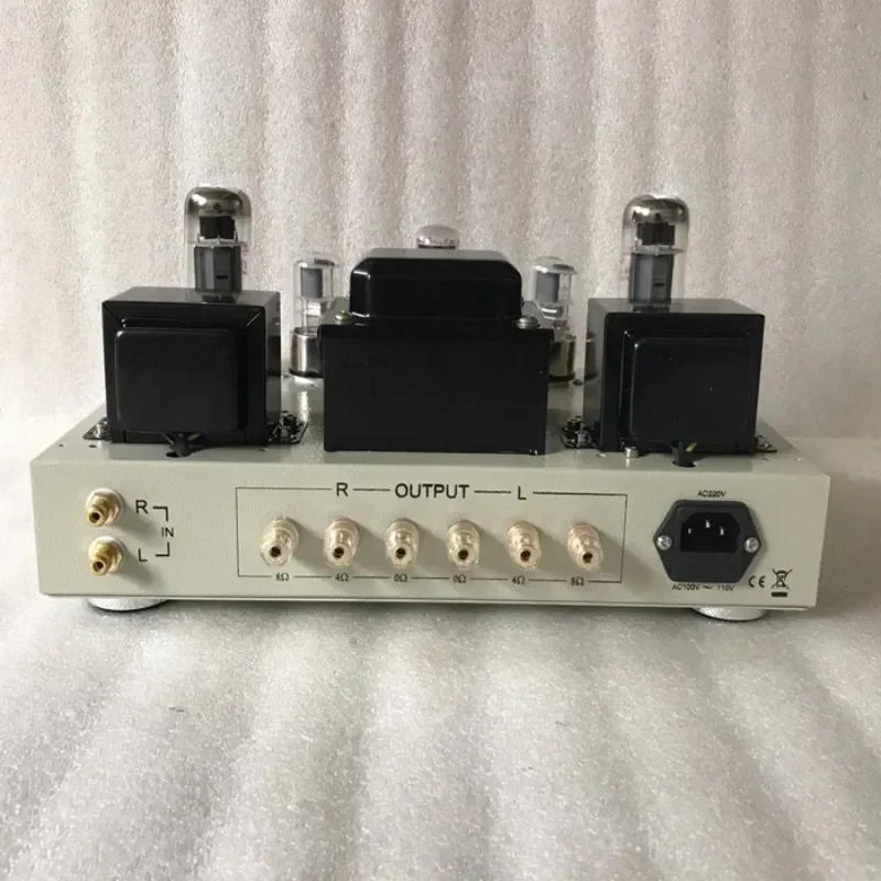 

5U4C Rectifier 6G2P Push EL34 Vacuum Tube Single Ended Class A 9W+9W 2.0 Channel Stereo VU Meter Home Audio Amplifier