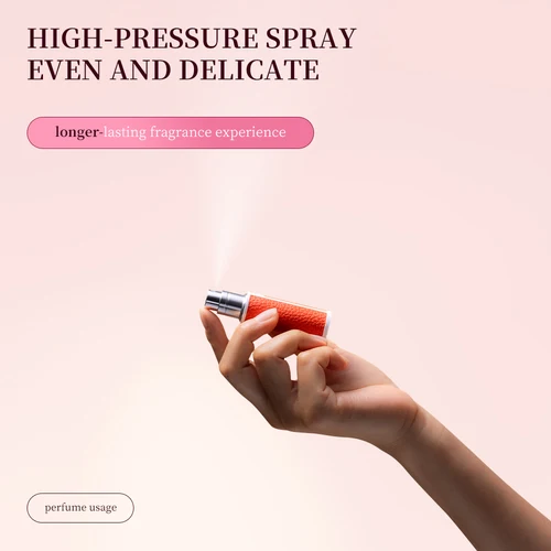 Imagen 2 del producto Mini atomizador de Perfume de cuero PU de 5ml, pulverizador, botella de Perfume de viaje portátil ultraligera, botellas recargables personalizadas