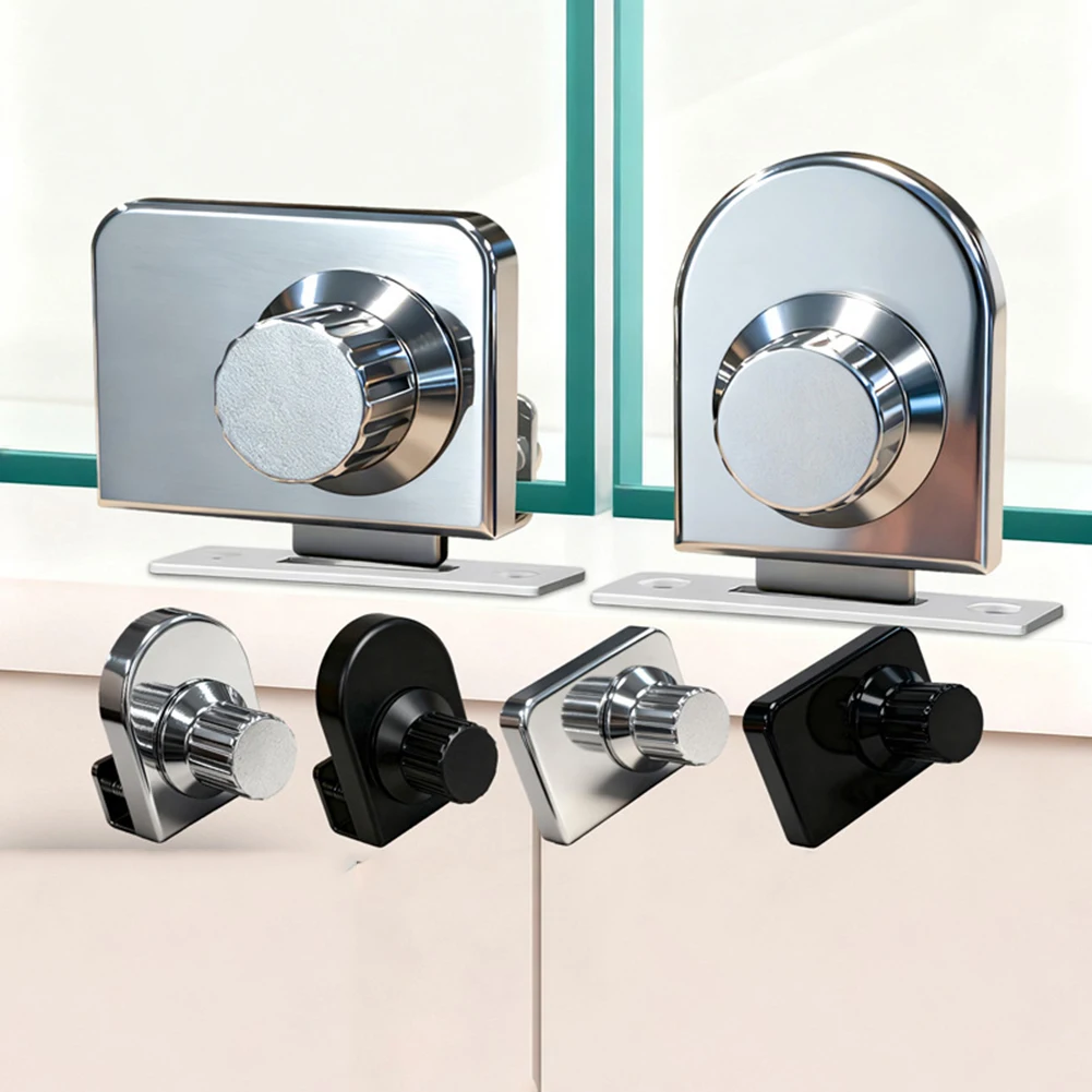 Sliding Glass Showcase Lock Showcase Cabinet Door Lock Clamp-On Frameless Glass Door Lock Furniture Hardware Stainless Steel