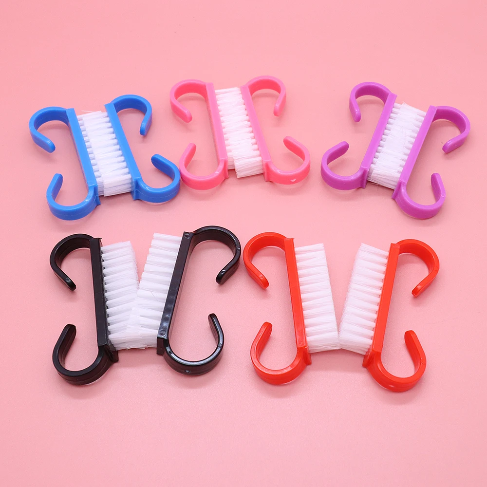 100 قطعة أدوات تنظيف فرشاة الأظافر الملونة البلاستيك منظف الغبار فرش مسمار الفن باديكير مسحوق لينة مزيل أدوات مانيكير