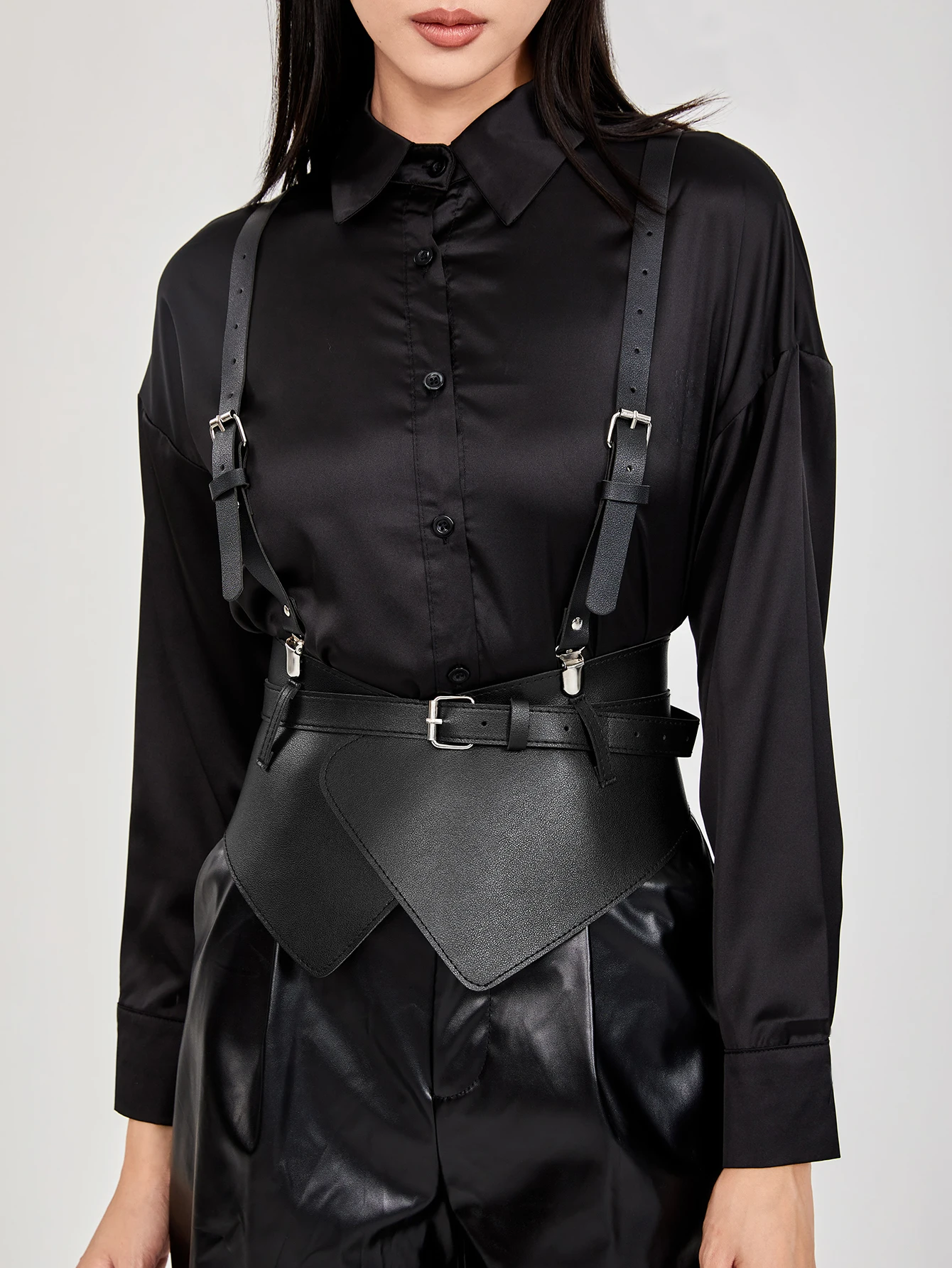 

Fashionable Women's Strap Shoulder Belts For Lady Waistband Suspender Decorative Skirt Goth Adjustable For Shirt Dress Overcoat