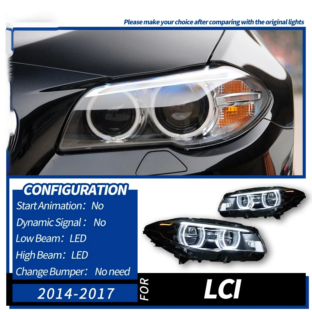 لسيارات BMW 5 Series F10 F18 M5 مجموعة المصابيح الأمامية الأصلية لعام 2011-2017. المصابيح الأمامية LED المعدلة للمصابيح الأمامية #2