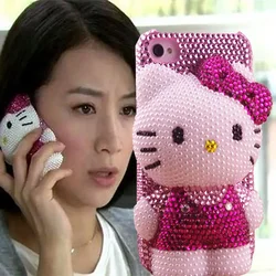 For iPhone 13 Pro Max iPhone Xs iPhone 14 Case 8 plus Rhinestone 7 Cartoon 15 Pro Hello Kitty 11 Protective Case 6 Female 12