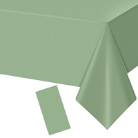 Sage Green Plastic Tablecloths for Rectangle Tables, Light Green Disposable Tablecloth, Waterproof Sage Green Table Cover