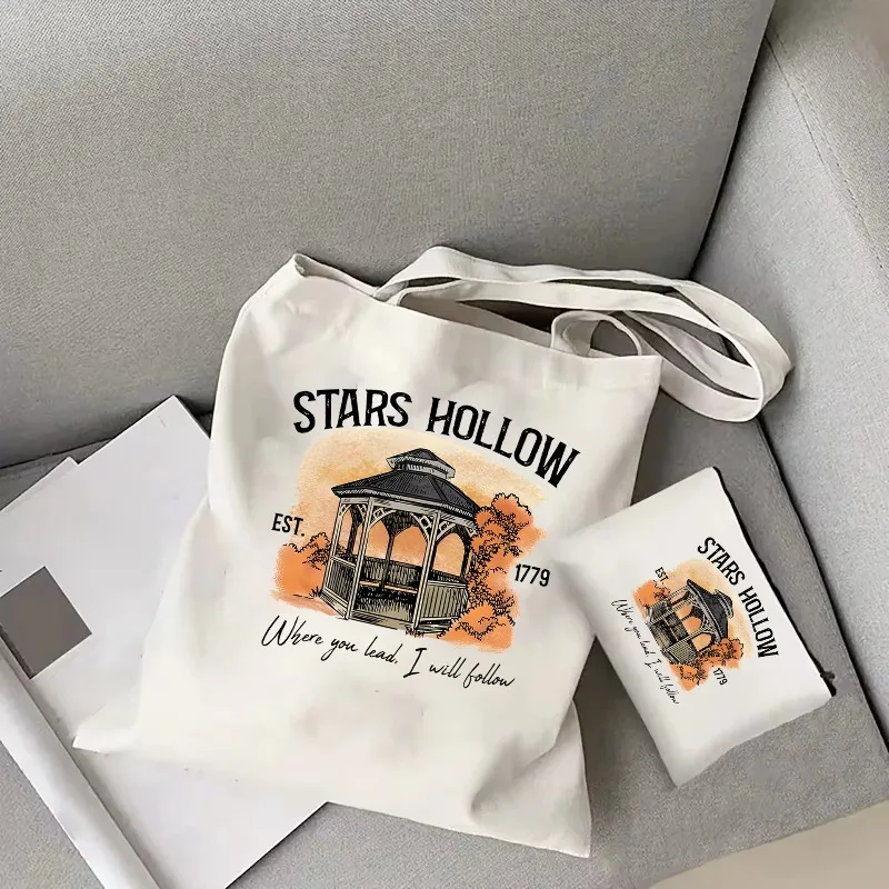 نجوم الجوف حمل حقيبة جيلمور الفتيات الخريف جو حمل حقيبة لوك عشاء حقيبة قماش قنب خمر نجوم الجوف حقيبة نسائية صغيرة هدية