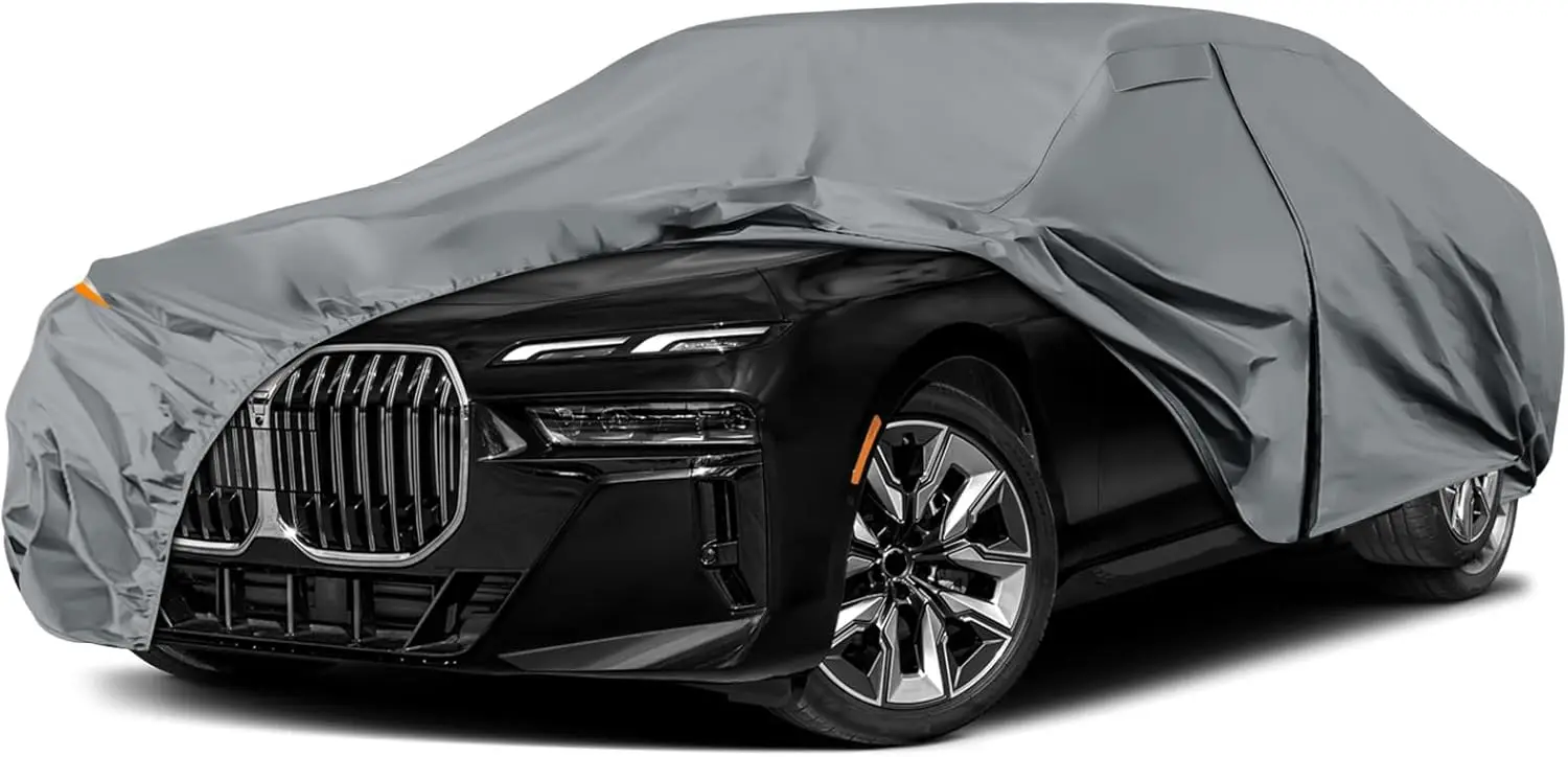 

Waterproof All-Weather Car Cover for BMW 7 Series 2008-2025, Heavy-Duty with Zipper & Windproof Bands