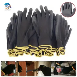 10/30 Pair Logo Free Polyurethane Gloves Safety Work Gloves Repair Gloves Palm Coated Gloves Carpenter Repairman Supplies