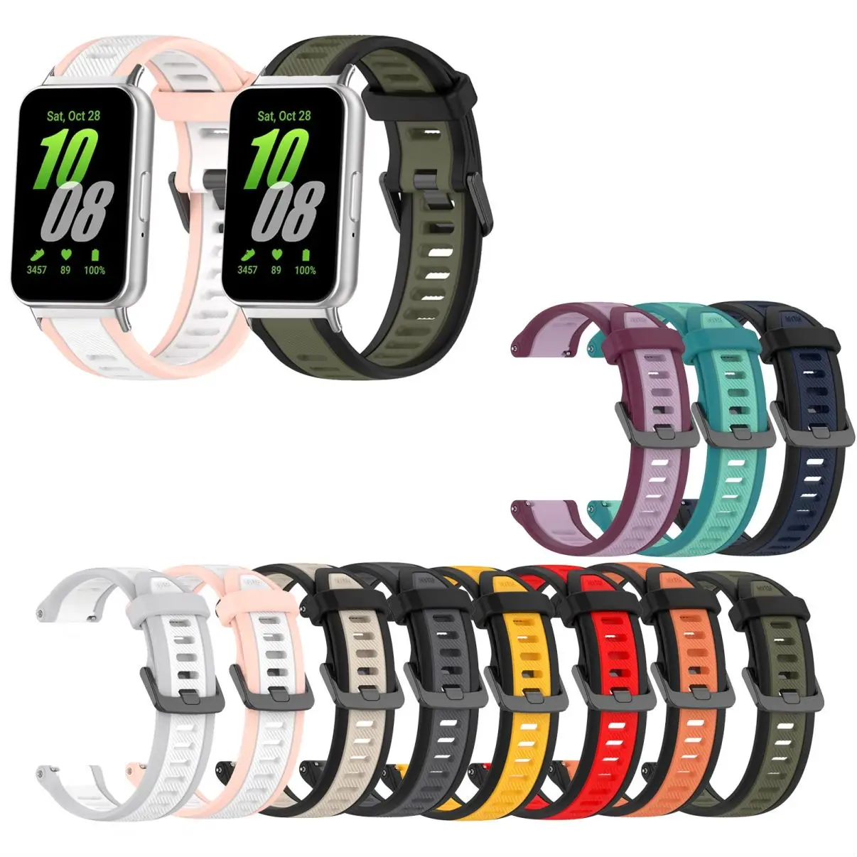 

Для Samsung Galaxy Fit3 Спортивный ремешок двухцветный силиконовый ремешок-браслет