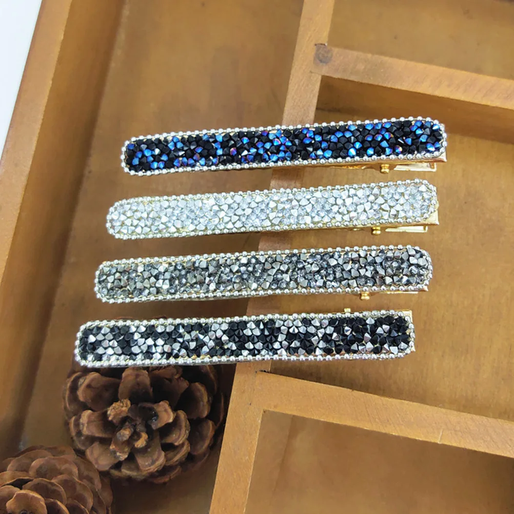 

4 Pcs Barrettes Sparkly Accessories Girls Hair Jewelry Elegant Barrettes Hair Pins Durable Bobby Pin Travel Gifts