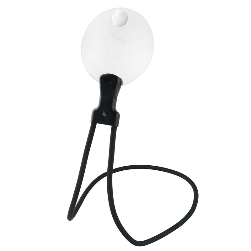 Top-Portable Neck Flexible Magnifier Hanging 3X 10X Magnifying Glass Loupe For Seniors Reading Sewing Jewels