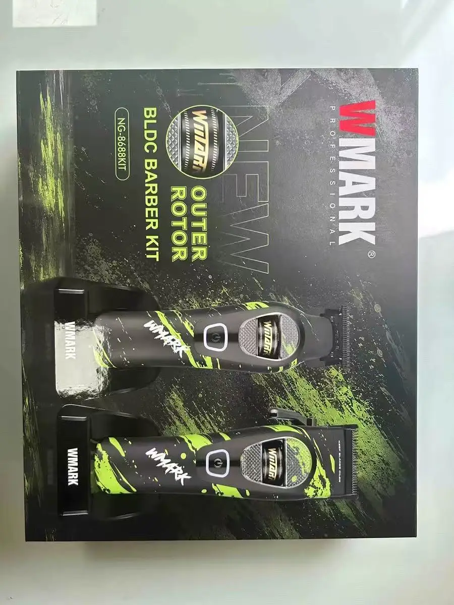 WMARKNG-8688KIT - External rotor brushless hair clipper with high speed of 440C. Precision steel blade head. Oil head with gradi