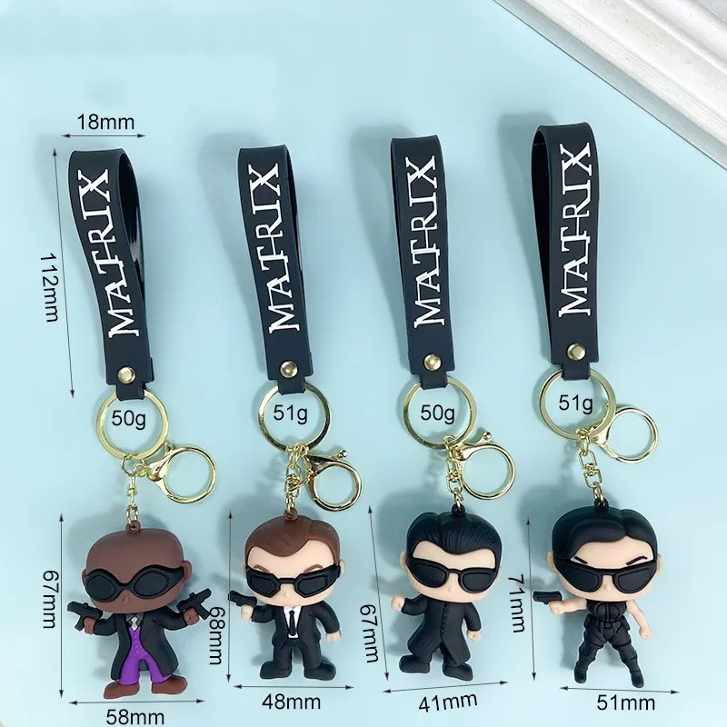 Creative Movie Matrix Key Chain Cool Hacker Neo Tank Key chain men and women bag pendant wholesale