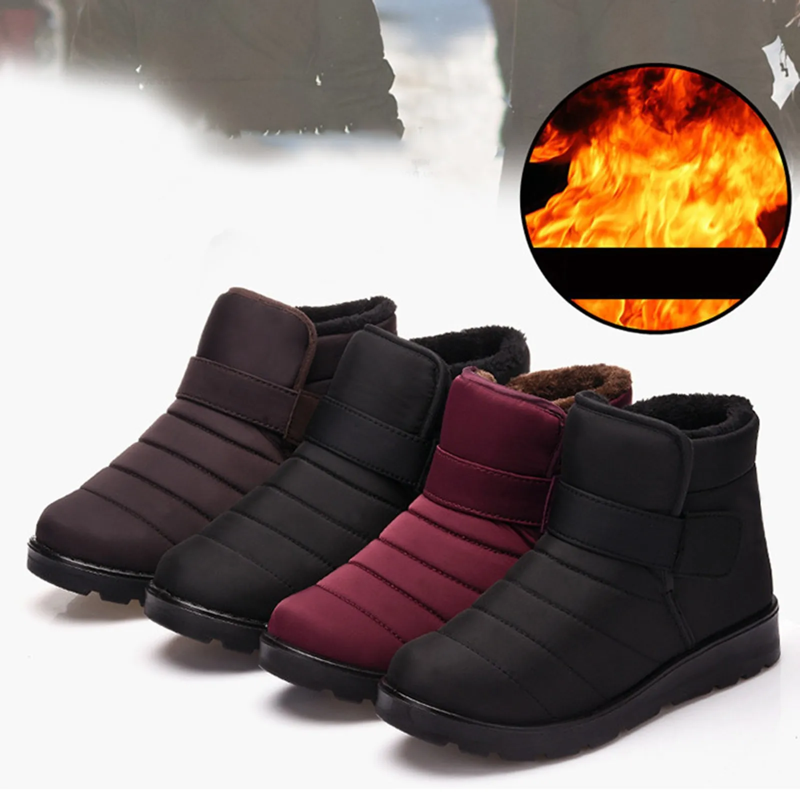 

2024 New Winter Women Boots Mid-Calf Winter Shoes For Women Snow Boots Casual Watarproof Platform Heels Botas Mujer Boots Female