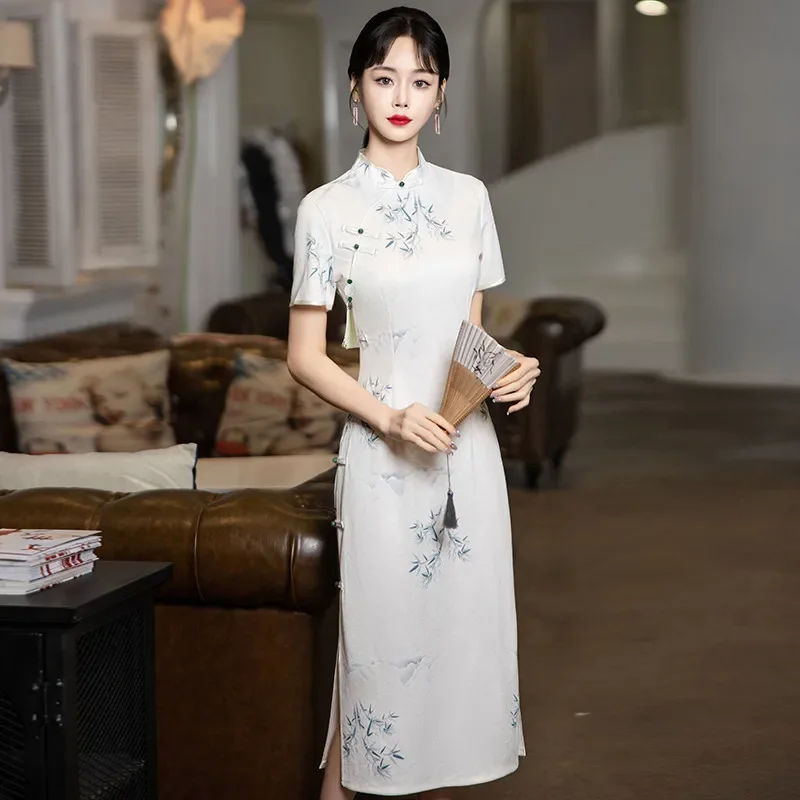 Elegant and Pretty Women's Qipao Dresses Dinner High-end Chinese Style Modern Improved Cheongsam Plus Size 5XL