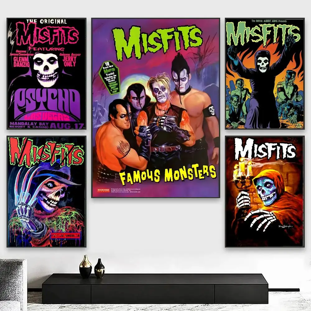 Band M-Misfits Painting Calligraphy Canvas Art Styles, Wall Art Decor, Living Room Decor