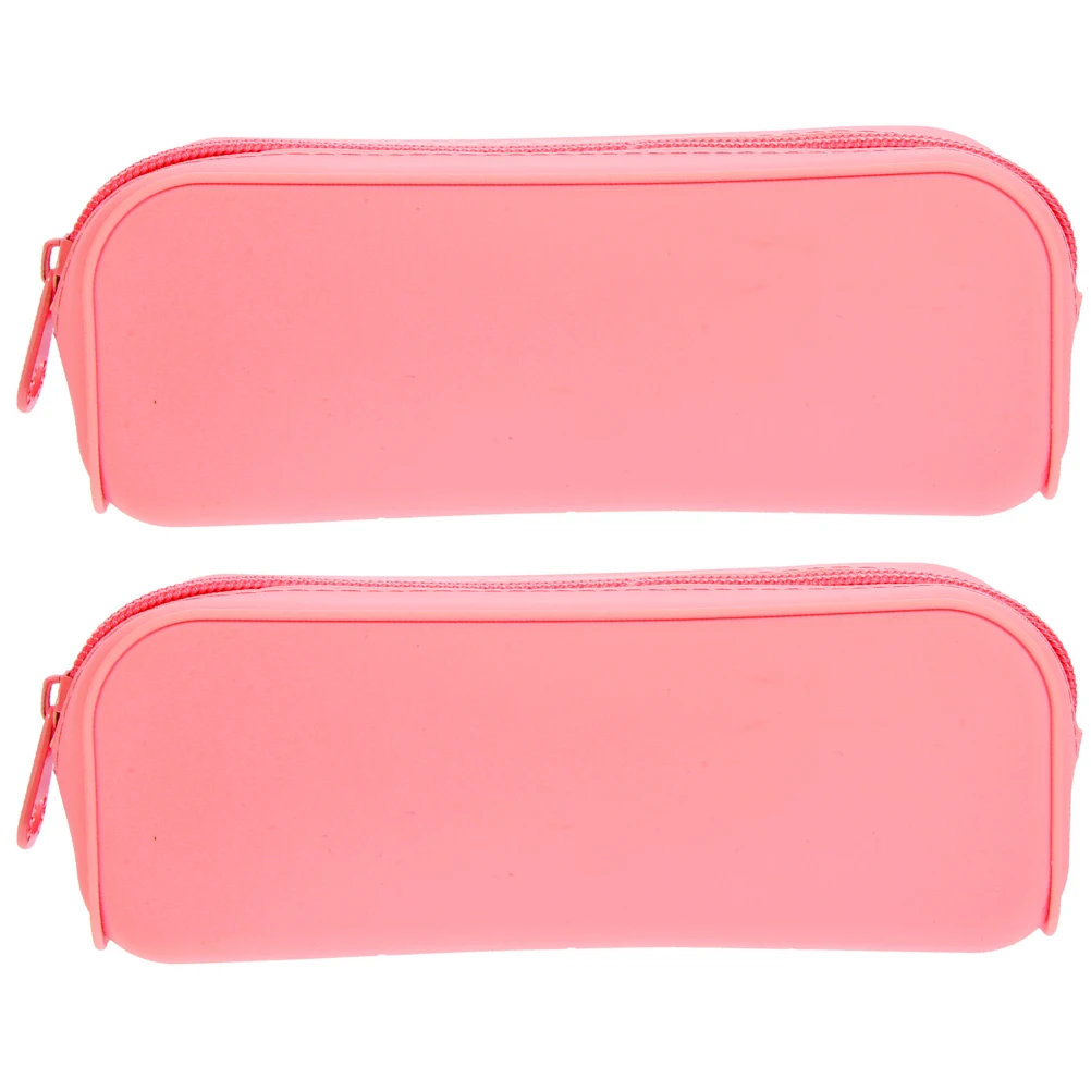 

2pcs Candy Color Pen Bag Pencil Case Cute Aesthetic High Capacity for Girls Smooth Zipper Storage Stationery Bag Kids Gift