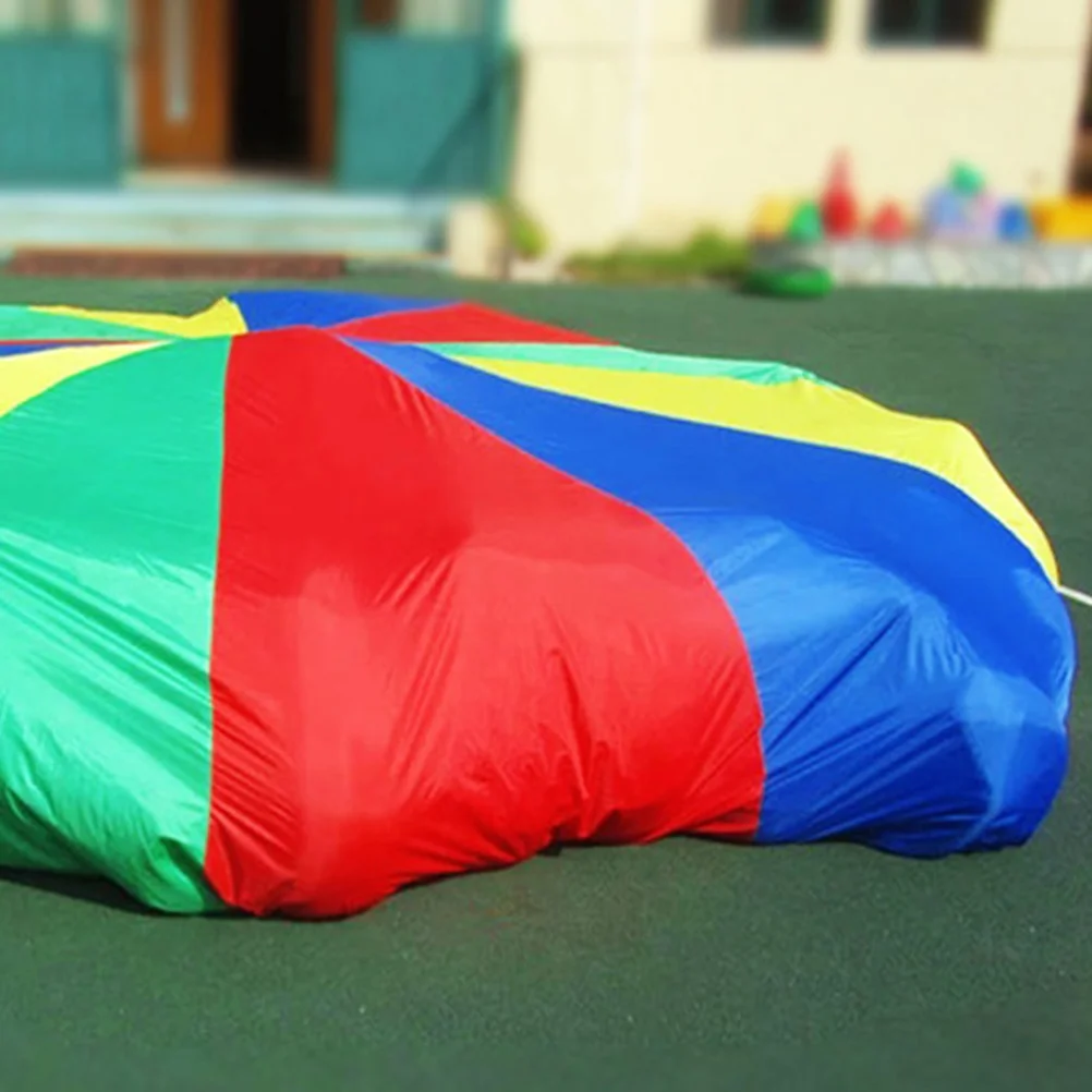 Games Colorful Umbrella Kids Toy Recreation Parachute Portable Team for Nylon Rainbow Toddler Plaything