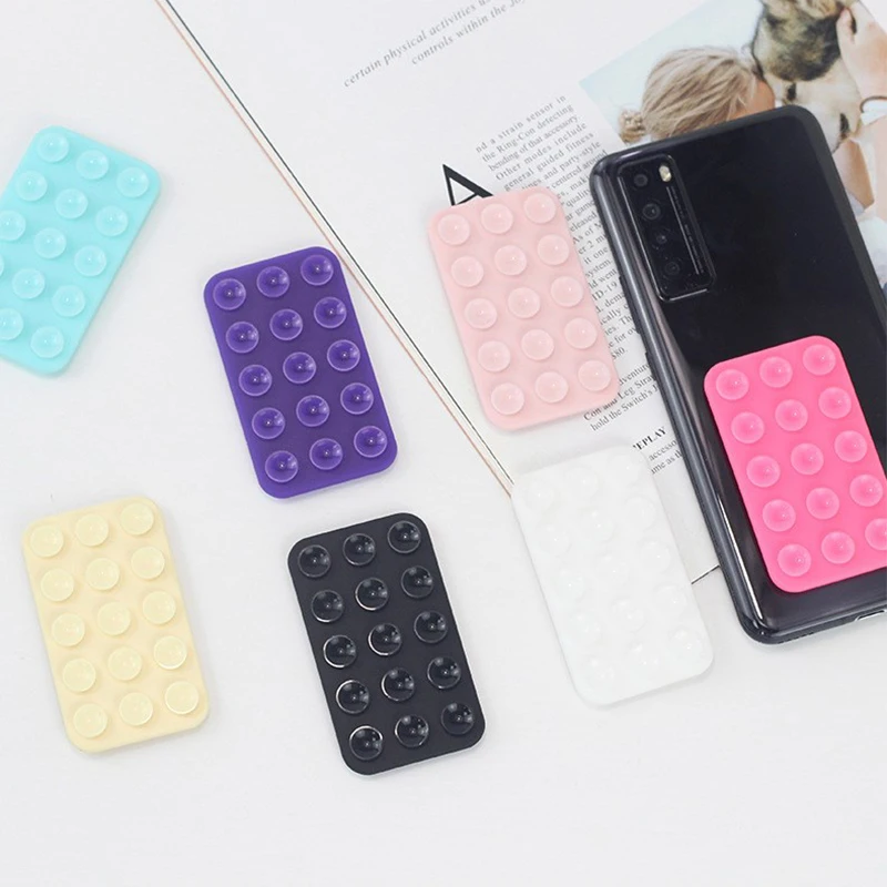 Silicone Suction Phone Holder Mat Multifunctional Suction Cup Wall Stand Square Anti-Slip Double Side Case Mount Back Sticker