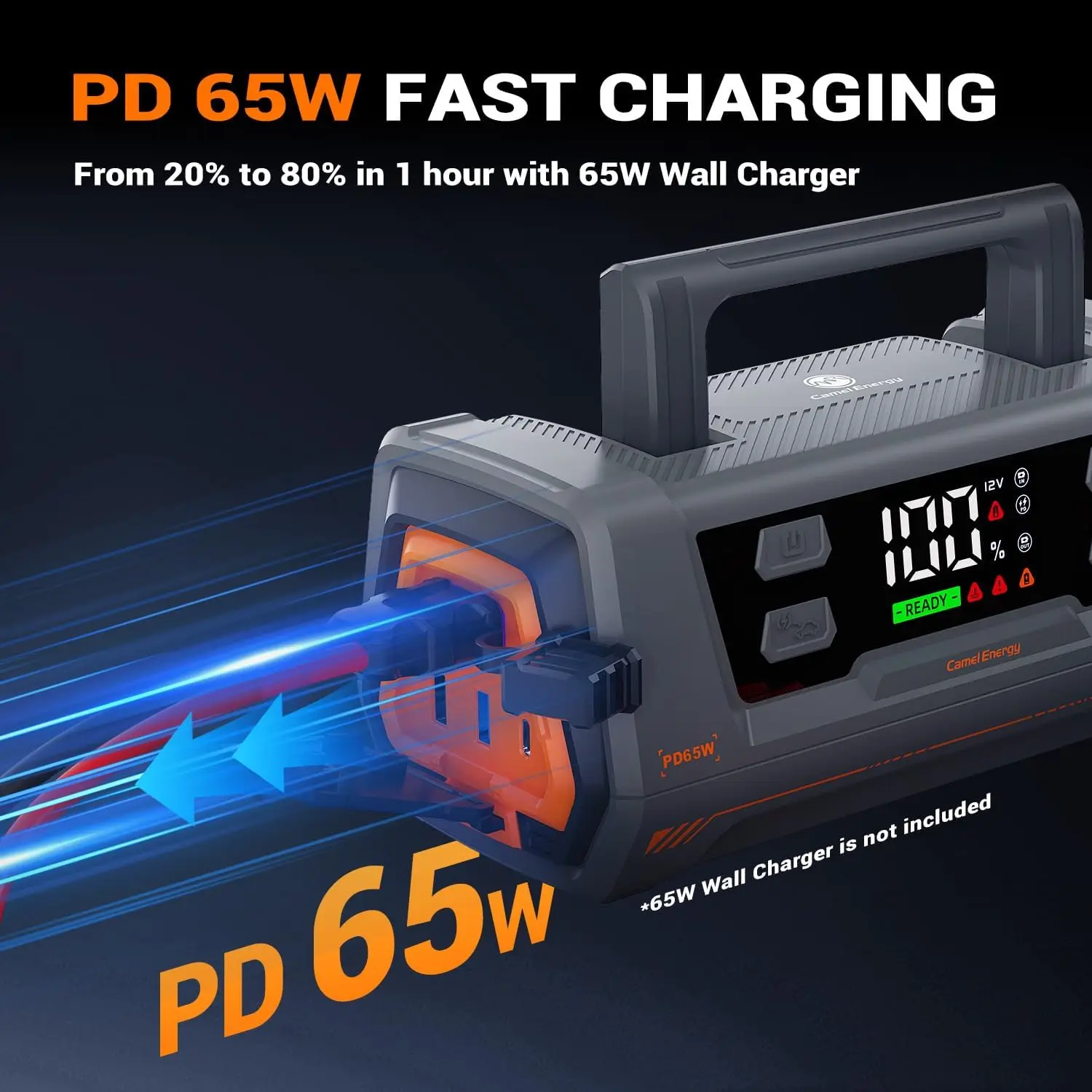 3000A Jump Starter 32000mAh، حزمة بطارية ليثيوم محمولة 12 فولت مع شاشة LED، شحن سريع 65 وات للسيارات #3